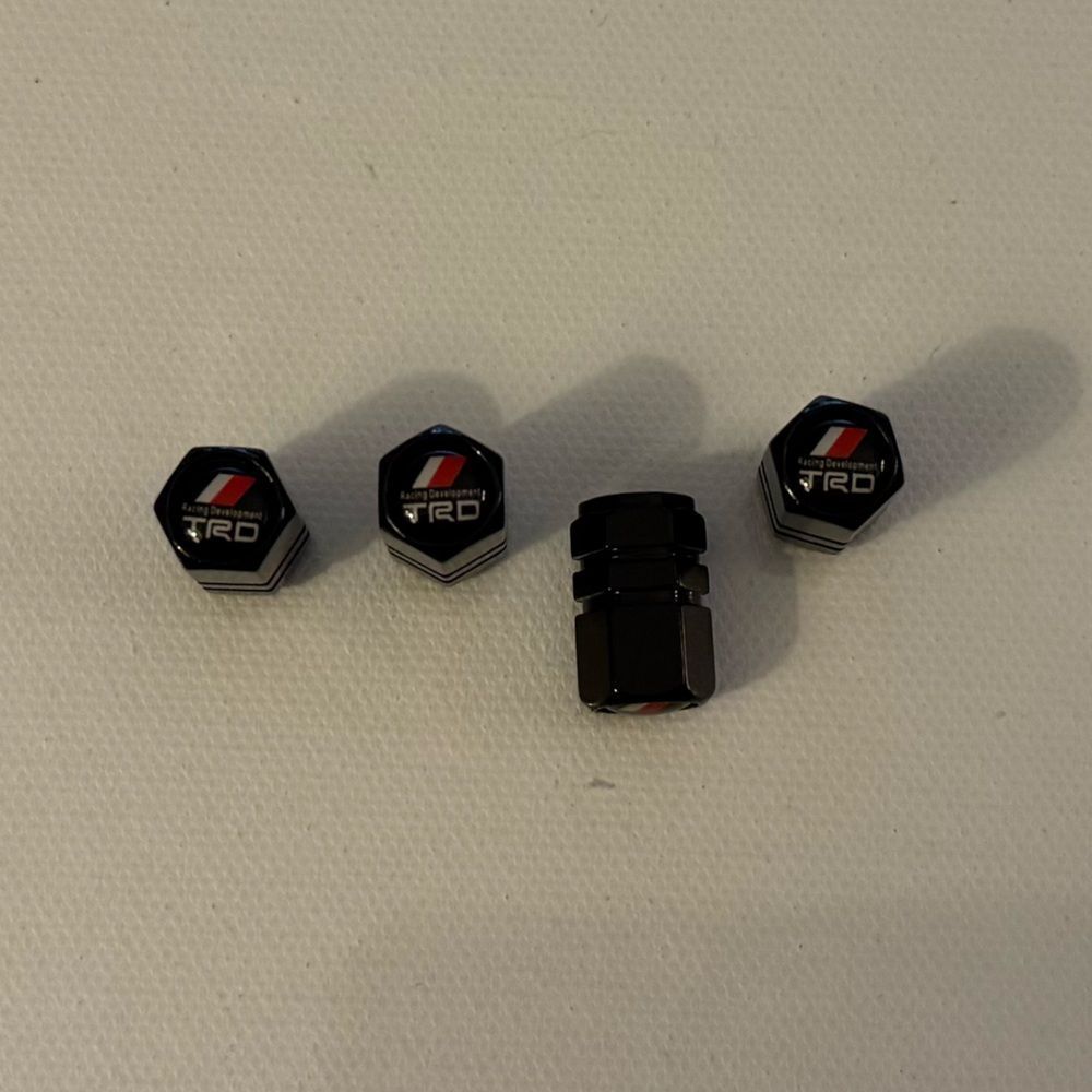 Toyota TRD Valve Stem Caps in Black Set of 4 NWT